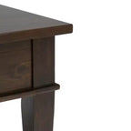 Table basse en bois massif de 112 cm avec tiroir, finition laquée
