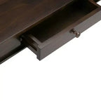 Table basse en bois massif de 112 cm avec tiroir, finition laquée