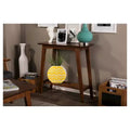 Table console de style scandinave moderne du milieu du siècle - Noyer foncé - Bois d'hévéa avec étagère ouverte
