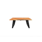 Table basse en bois massif à bords bruts Naturel - 41 cm H x 114 cm L x 79 cm P