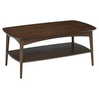 Copenhagen Coffee Table Walnut - OSP Home Furnishings: Mid-Century Modern, Storage, Tapered Legs, Wood Composite, Living Room