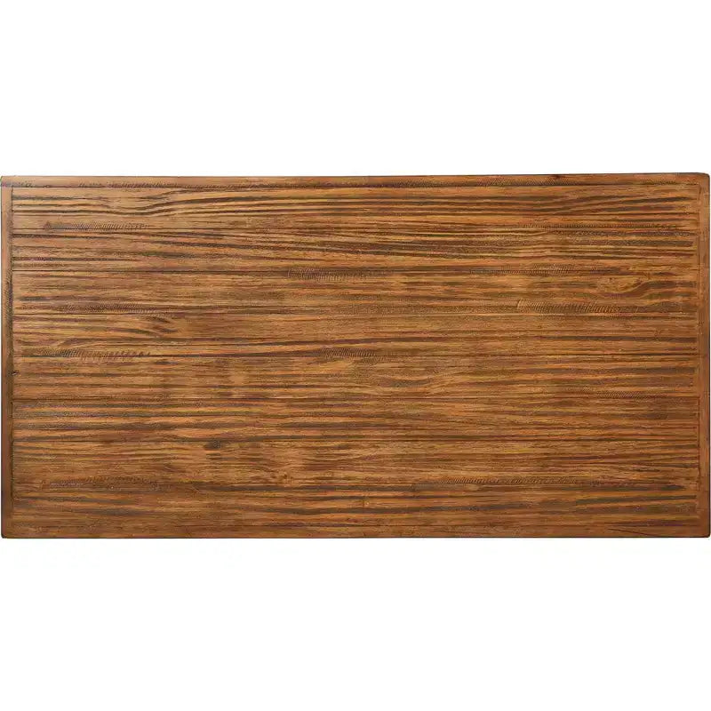 Table basse en bois massif et métal : cadre noir robuste, conception à 2 niveaux