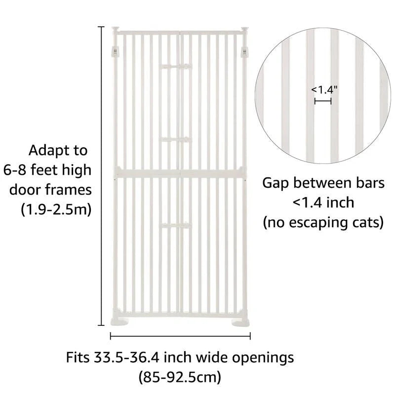 unipaws Barrière Extra Haute pour Chat 188 cm avec Portes et Serrures