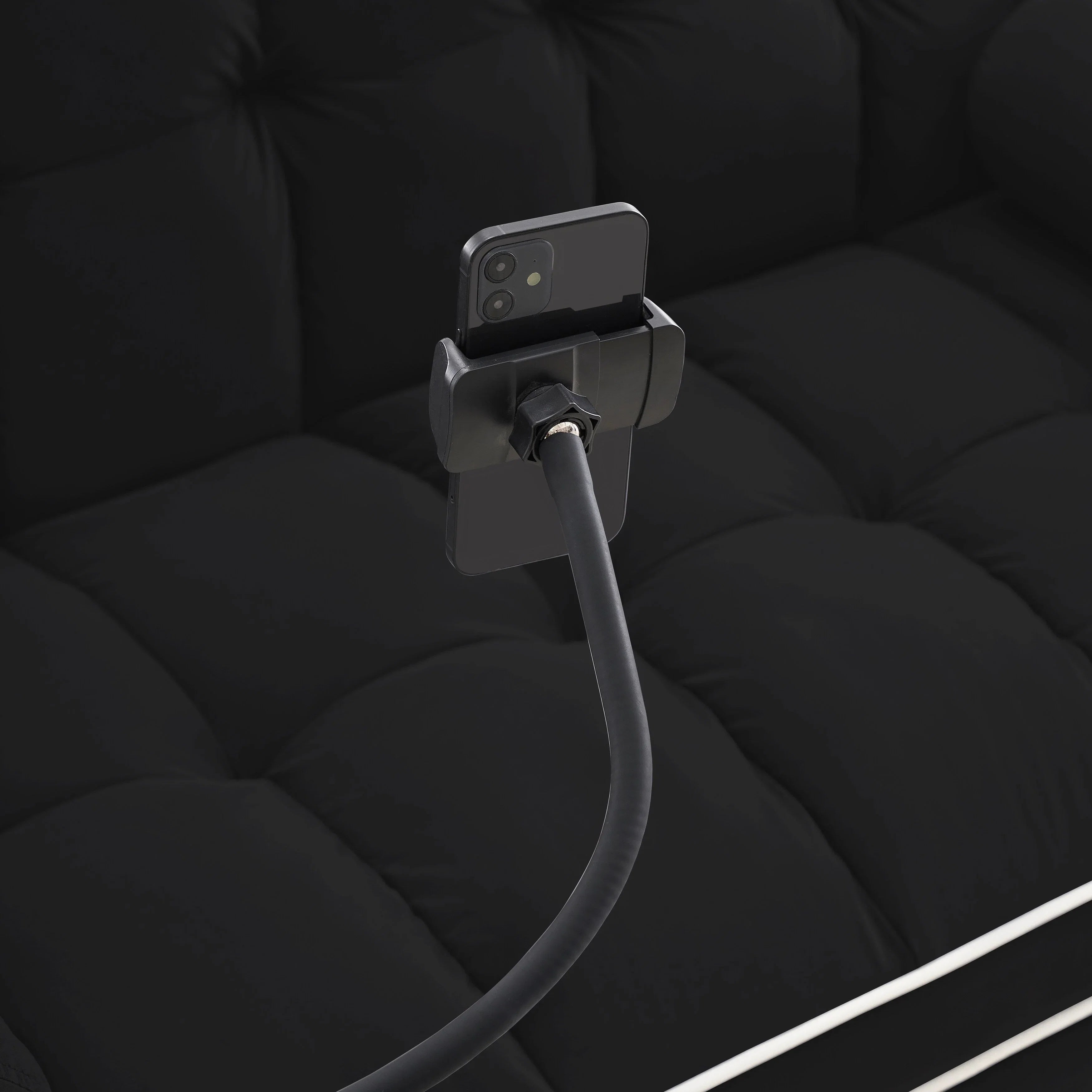 Canapé-lit convertible en velours 55'' 2 places avec lit gigogne, dossier inclinable, poches latérales et support de téléphone