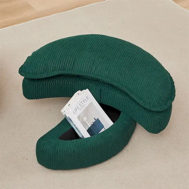 Fauteuil pivotant surdimensionné avec pouf de rangement lune et 4 oreillers