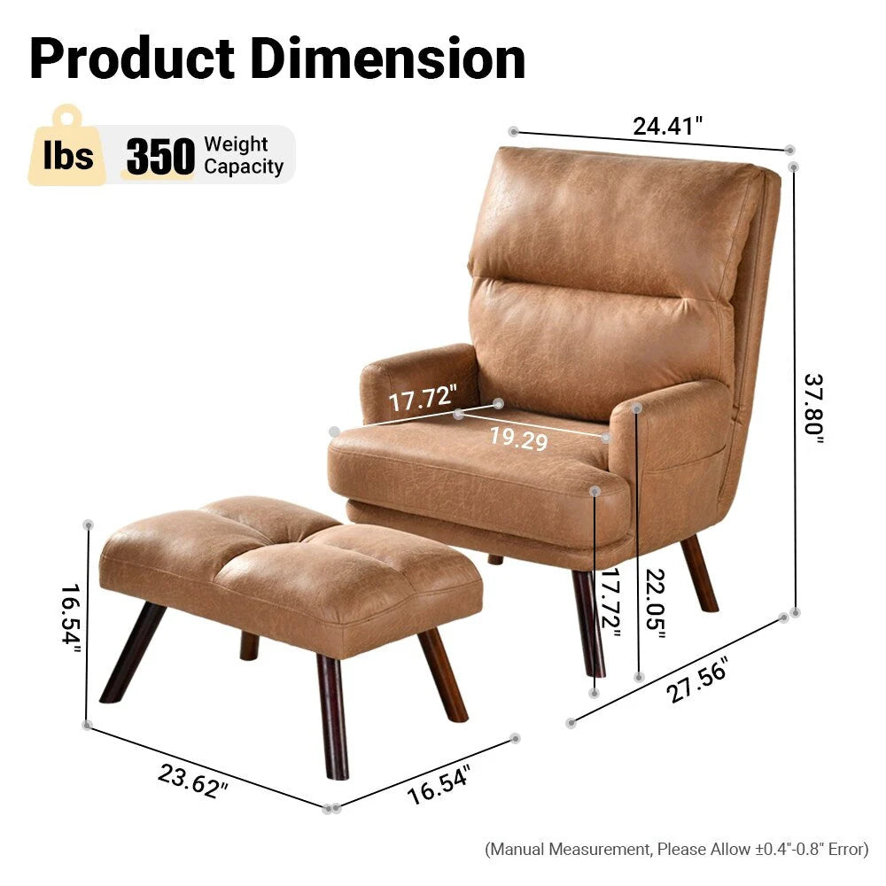 Chaise longue inclinable réglable OVIOS avec ottoman