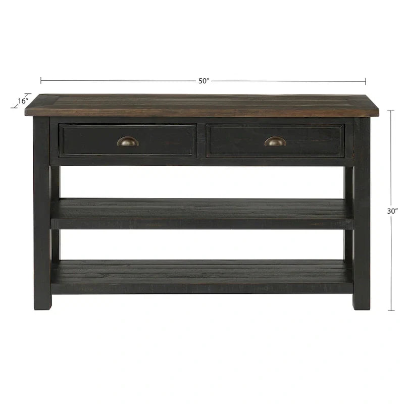 The Gray Barn Downington Table console de canapé à 2 tiroirs en bois massif