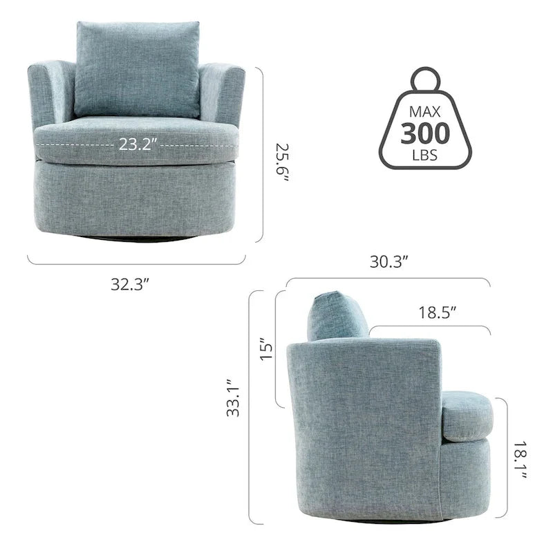 Fauteuils pivotants modernes Chenille pour salon