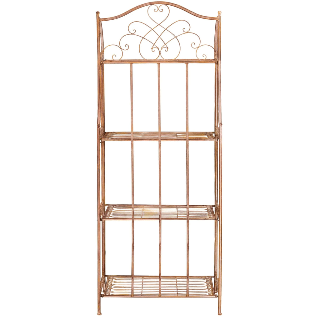 SAFAVIEH Bryn Étagère de boulanger d'extérieur victorienne en fer forgé à 4 niveaux - 63,5 cm l x 38,1 cm P x 160 cm H - 25L x 15P x 63H