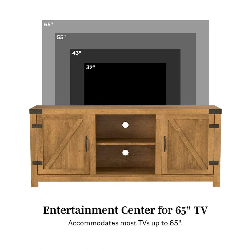 Meuble TV avec porte de grange Middlebrook Firebranch 58 pouces