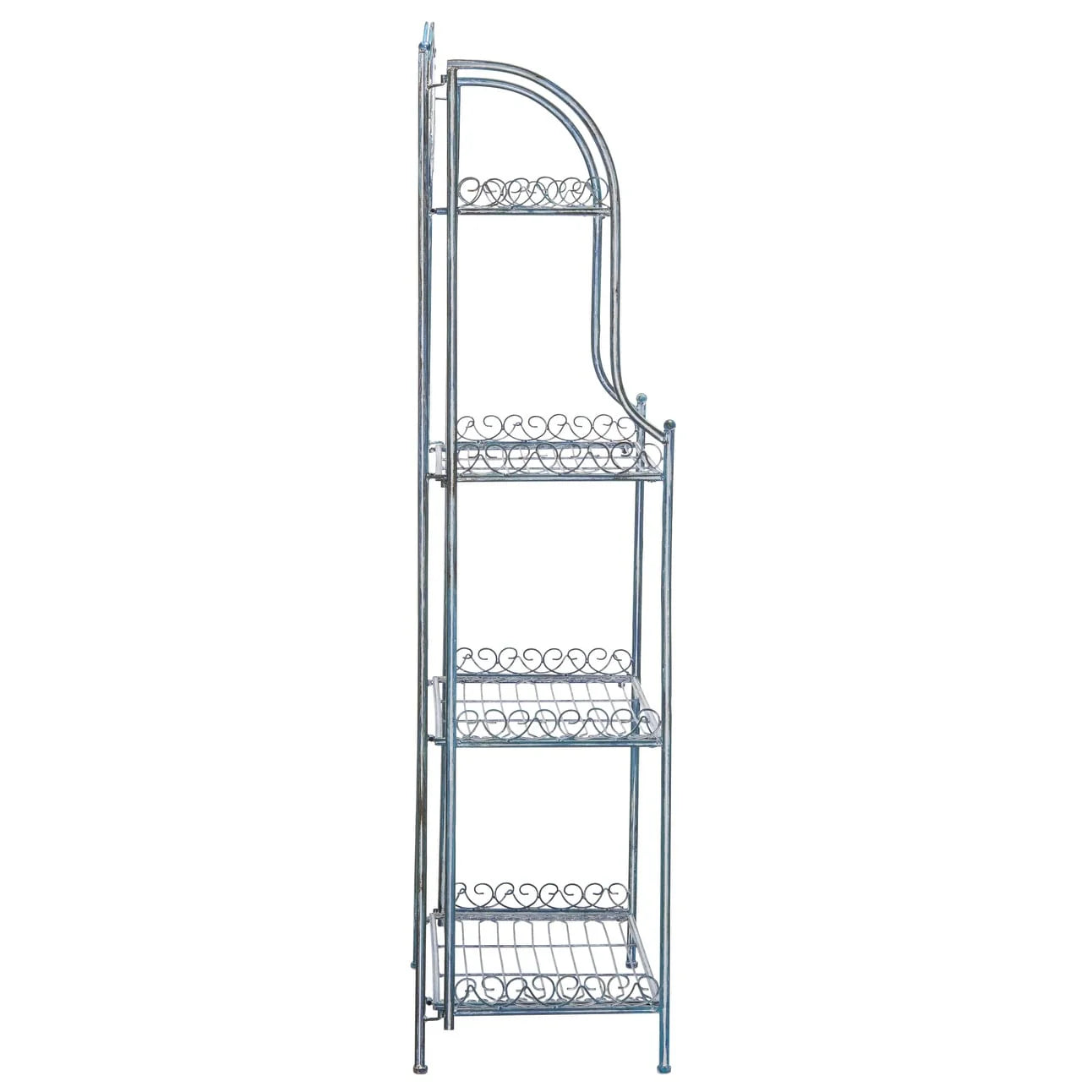 SAFAVIEH Bryn Étagère de boulanger d'extérieur victorienne en fer forgé à 4 niveaux - 63,5 cm l x 38,1 cm P x 160 cm H - 25L x 15P x 63H