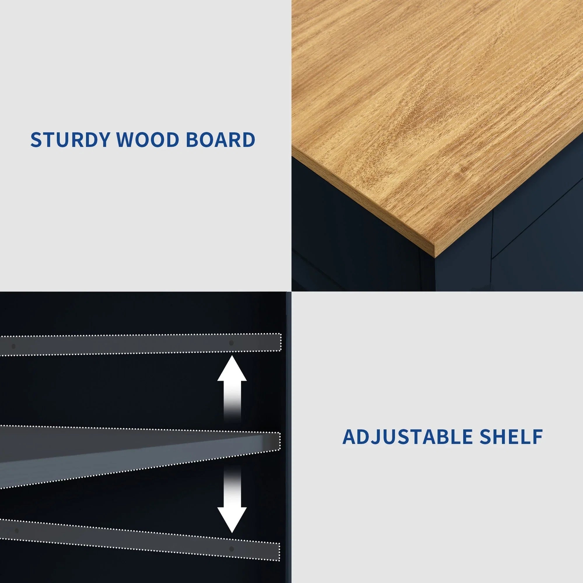 Moasis 53 pouces, îlot de cuisine roulant, armoire de rangement, chariot de cuisine mobile portable