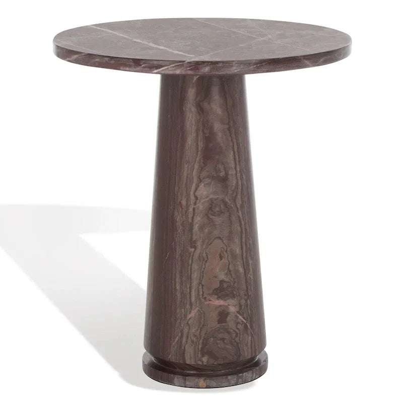 Table d'appoint ronde haute en marbre SAFAVIEH Couture Ghicu - 56 cm L x 53 cm P x 61 cm H - 21Wx21Dx24H