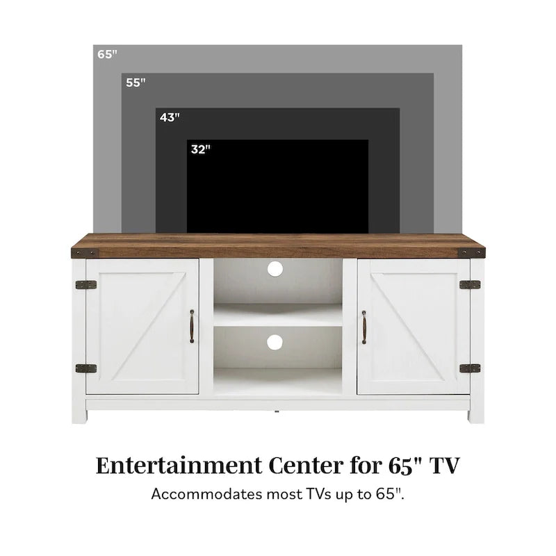 Meuble TV avec porte de grange Middlebrook Firebranch 58 pouces