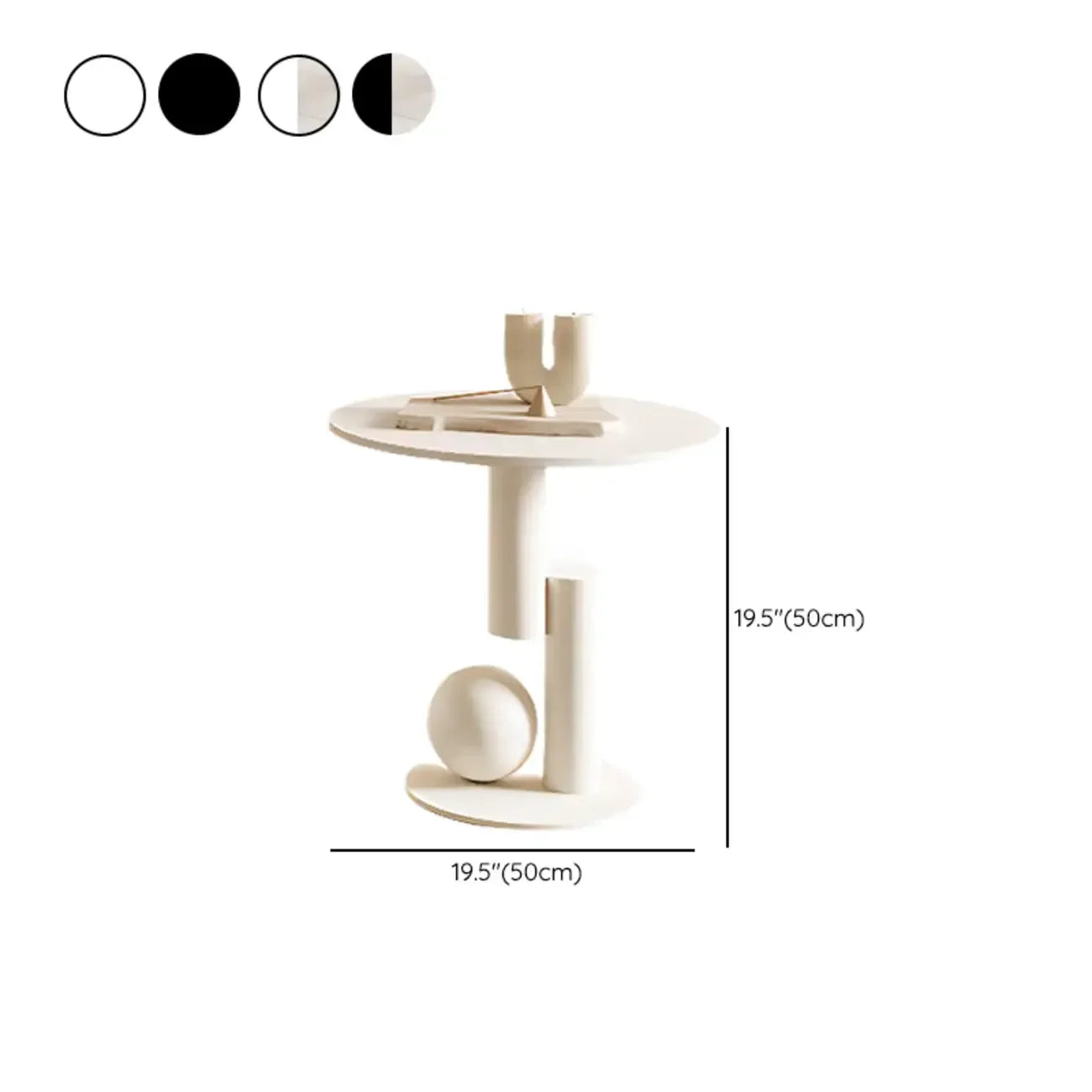 Table basse moderne avec plateau en pierre blanche anti-rayures