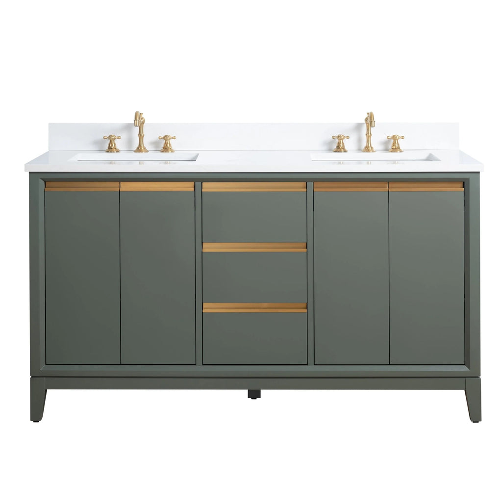 Meuble-lavabo Vanity Art avec évier en céramique et dessus en marbre reconstitué