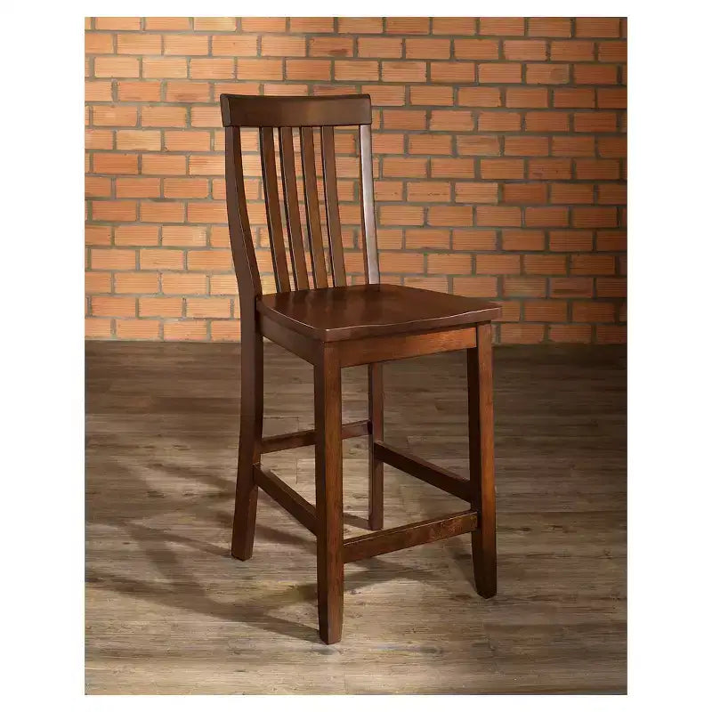 Ensemble de 2 tabourets de bar hauteur comptoir School House 24" en bois massif