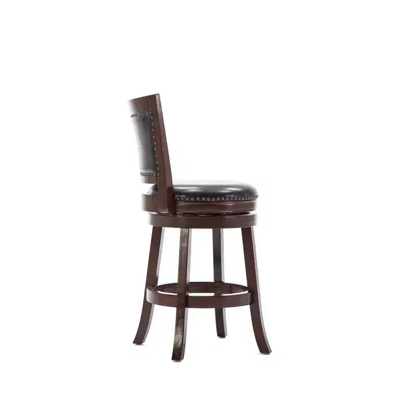 Tabouret de bar pivotant hauteur comptoir 24" avec revêtement en similicuir