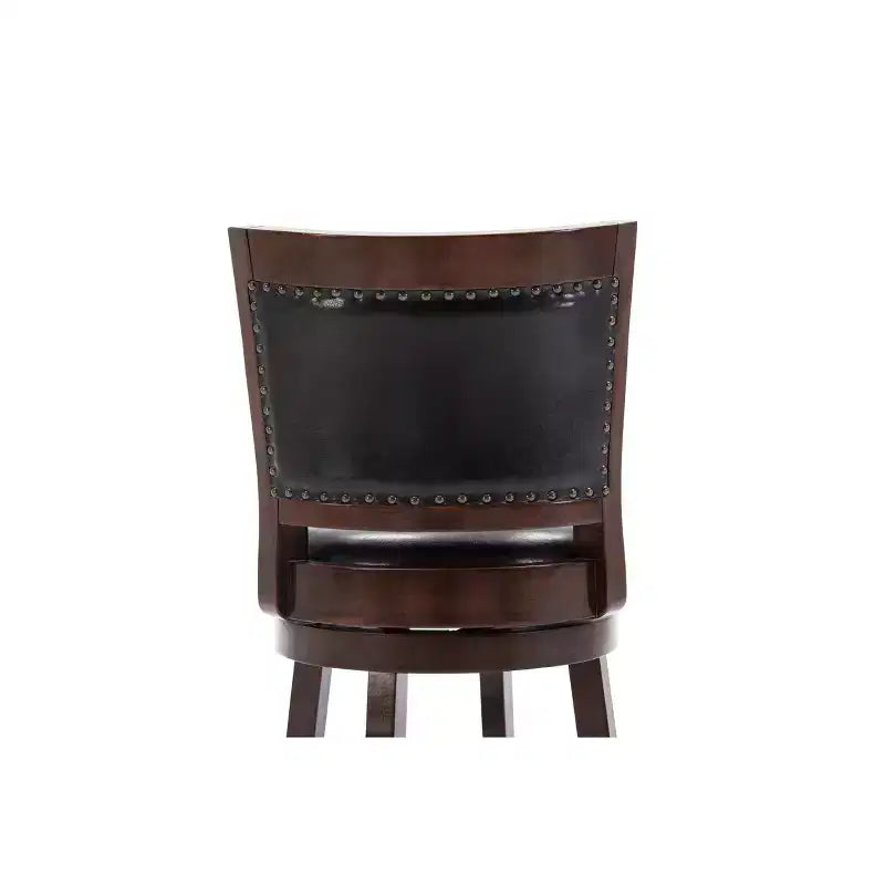 Tabouret de bar pivotant hauteur comptoir 24" avec revêtement en similicuir