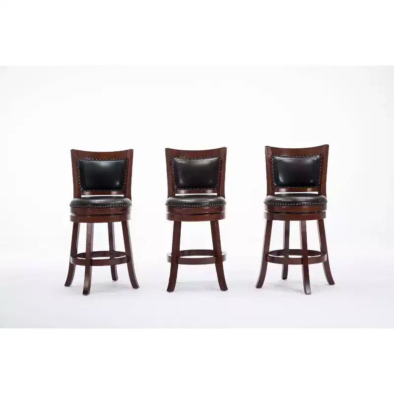 Tabouret de bar pivotant hauteur comptoir 24" avec revêtement en similicuir