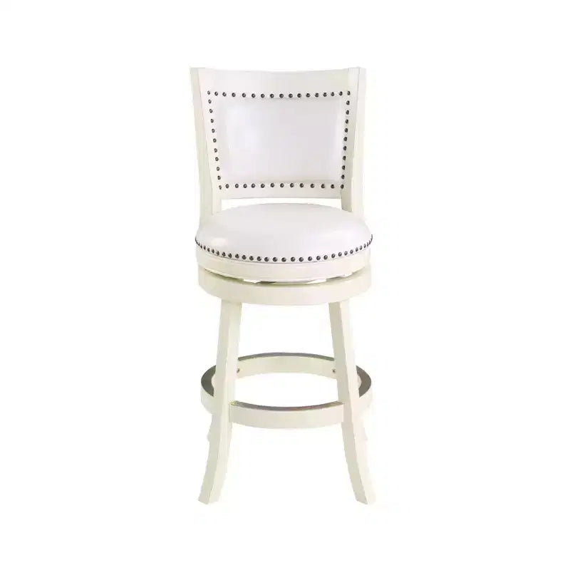 Tabouret de bar pivotant hauteur comptoir 24" avec revêtement en similicuir