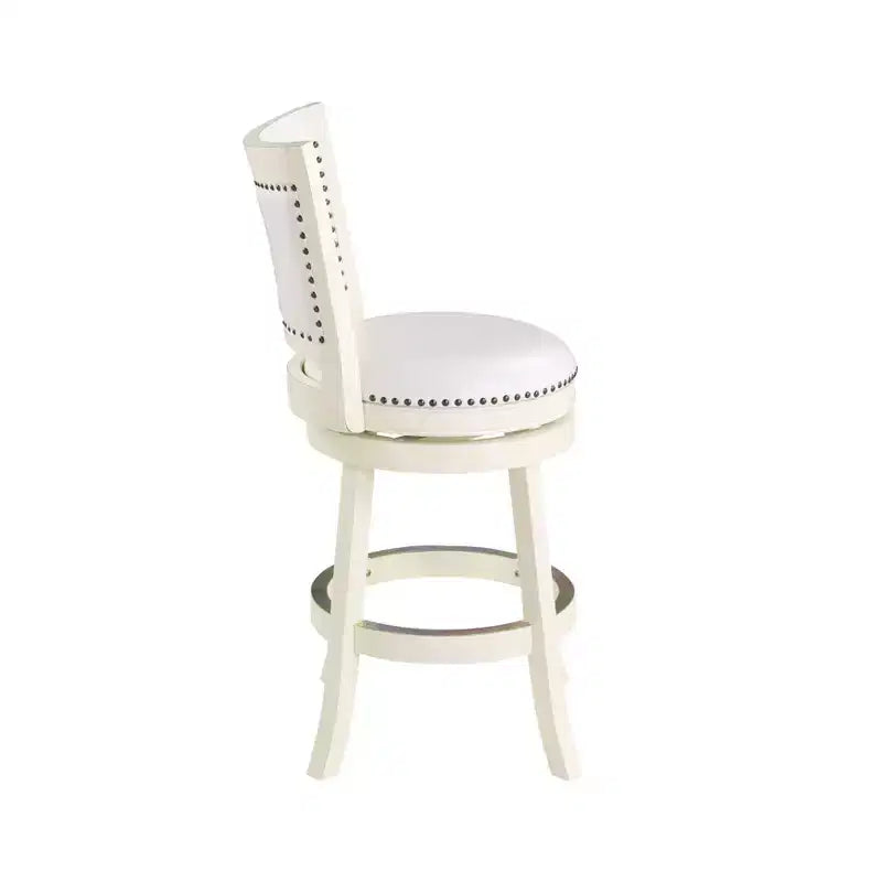 Tabouret de bar pivotant hauteur comptoir 24" avec revêtement en similicuir