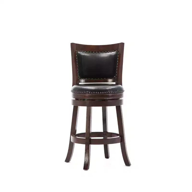 Tabouret de bar pivotant hauteur comptoir 24" avec revêtement en similicuir