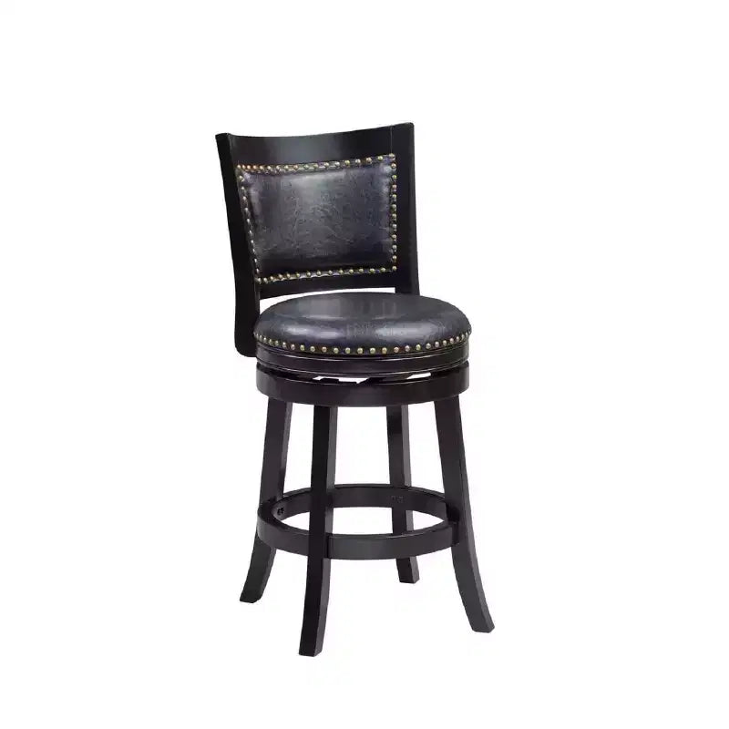 Tabouret de bar pivotant hauteur comptoir 24" avec revêtement en similicuir