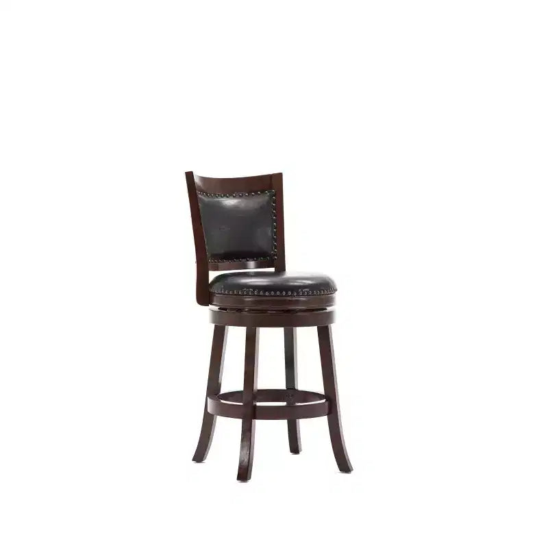 Tabouret de bar pivotant hauteur comptoir 24" avec revêtement en similicuir