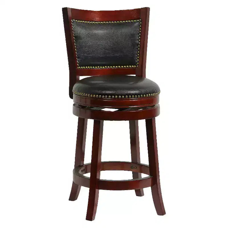Tabouret de bar pivotant hauteur comptoir 24" avec revêtement en similicuir