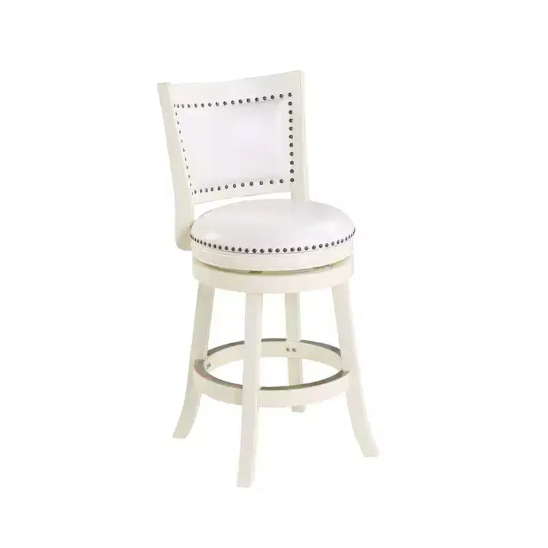 Tabouret de bar pivotant hauteur comptoir 24" avec revêtement en similicuir