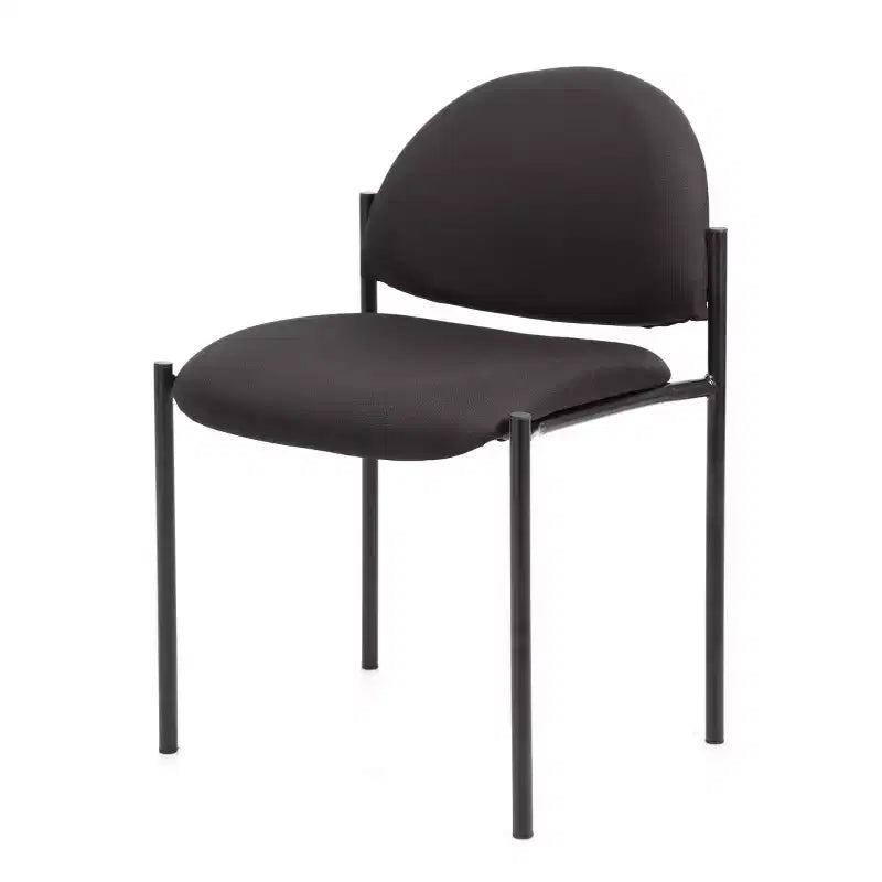 Chaise empilable sans accoudoirs en vinyle noir