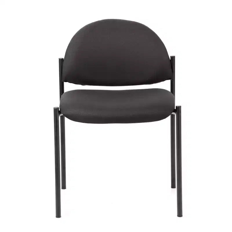 Chaise empilable sans accoudoirs en vinyle noir