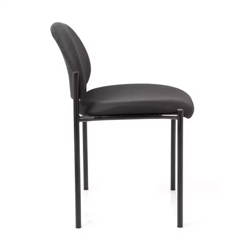 Chaise empilable sans accoudoirs en vinyle noir