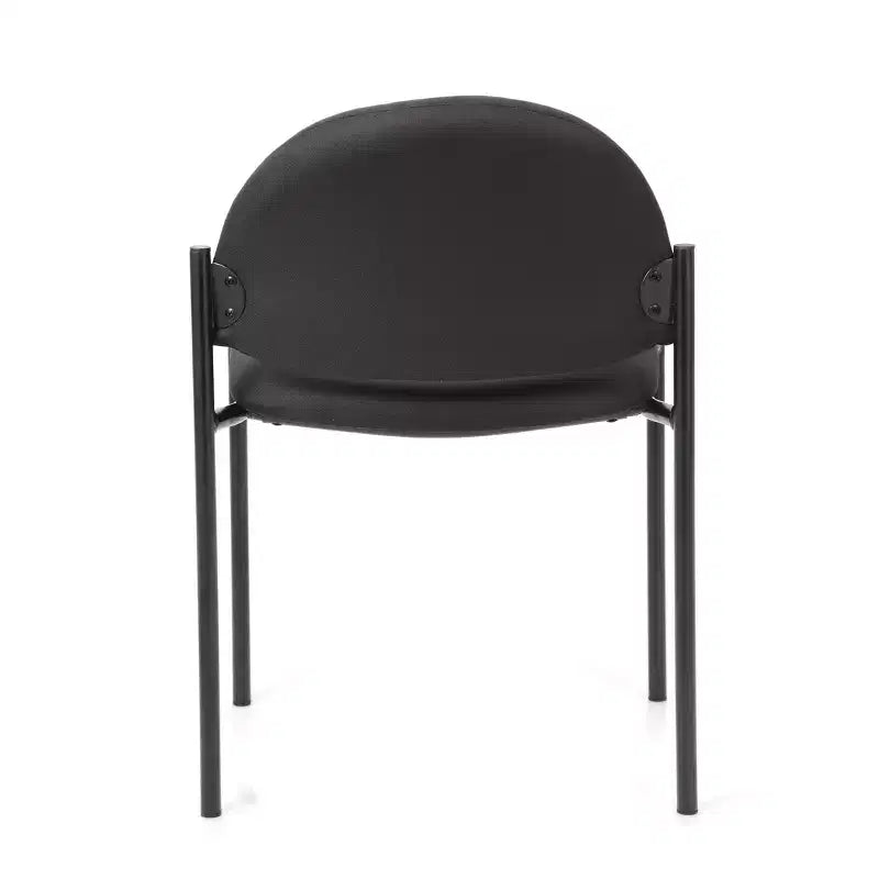Chaise empilable sans accoudoirs en vinyle noir