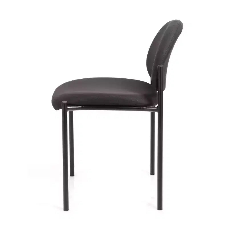 Chaise empilable sans accoudoirs en vinyle noir