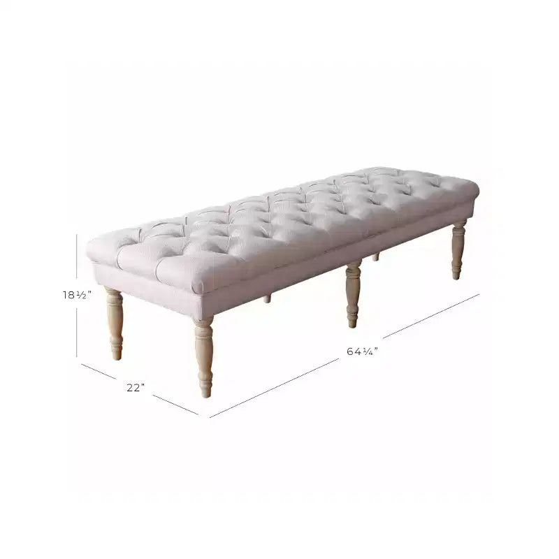 Banc rembourré capitonné classique