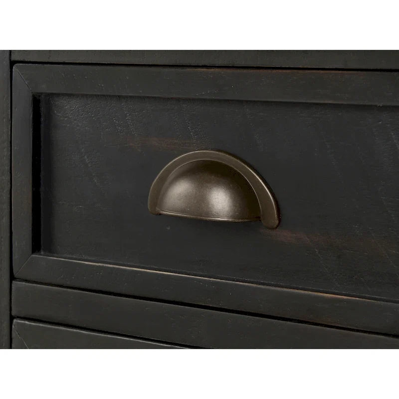 Table d'appoint de chevet Monterey en bois massif avec prises de courant cachées
