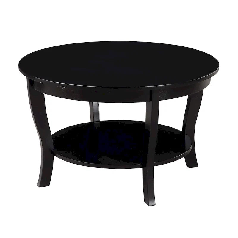 Table basse ronde avec étagère