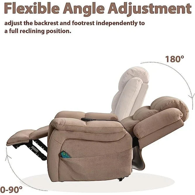 Fauteuil inclinable à plat releveur électrique pour personnes âgées avec massage et chauffage