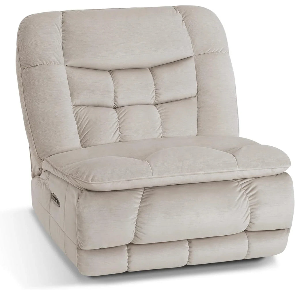 MCombo Fauteuil inclinable électrique sans accoudoirs surdimensionné à double moteur, inclinable Zeroarms parfait pour le salon en tissu PR607