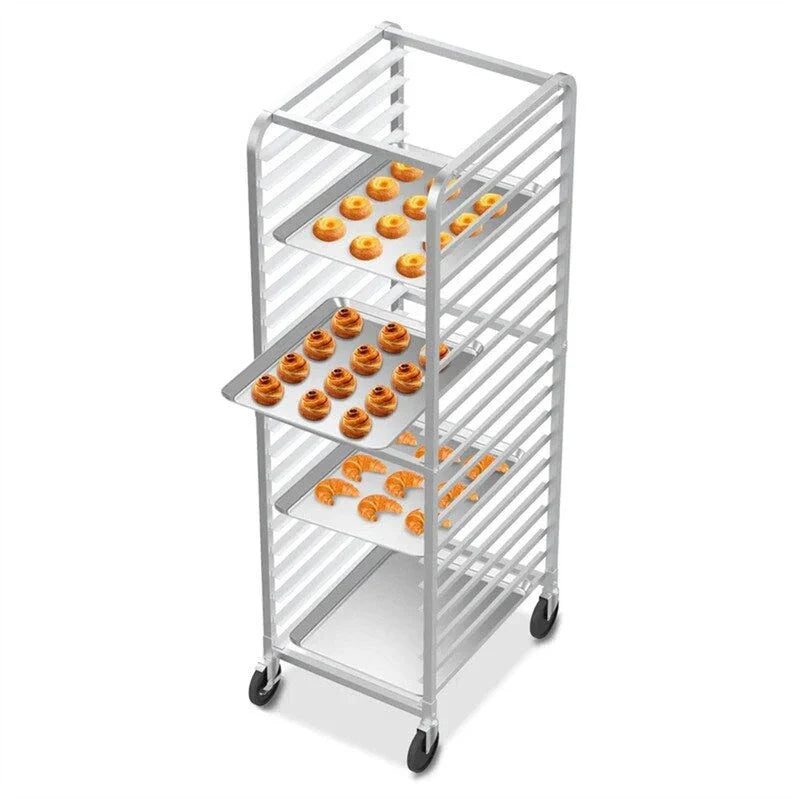 Étagère de boulangerie à 10 ou 20 niveaux en acier inoxydable pour plaques à pâtisserie