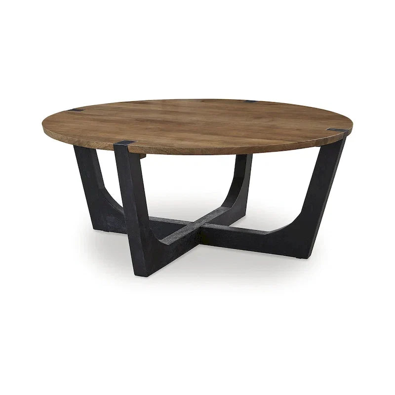 Signature Design by Ashley Hanneforth Table basse marron/noir - 111,76 cm (L) x 111,76 cm (P) x 48,26 cm (H)