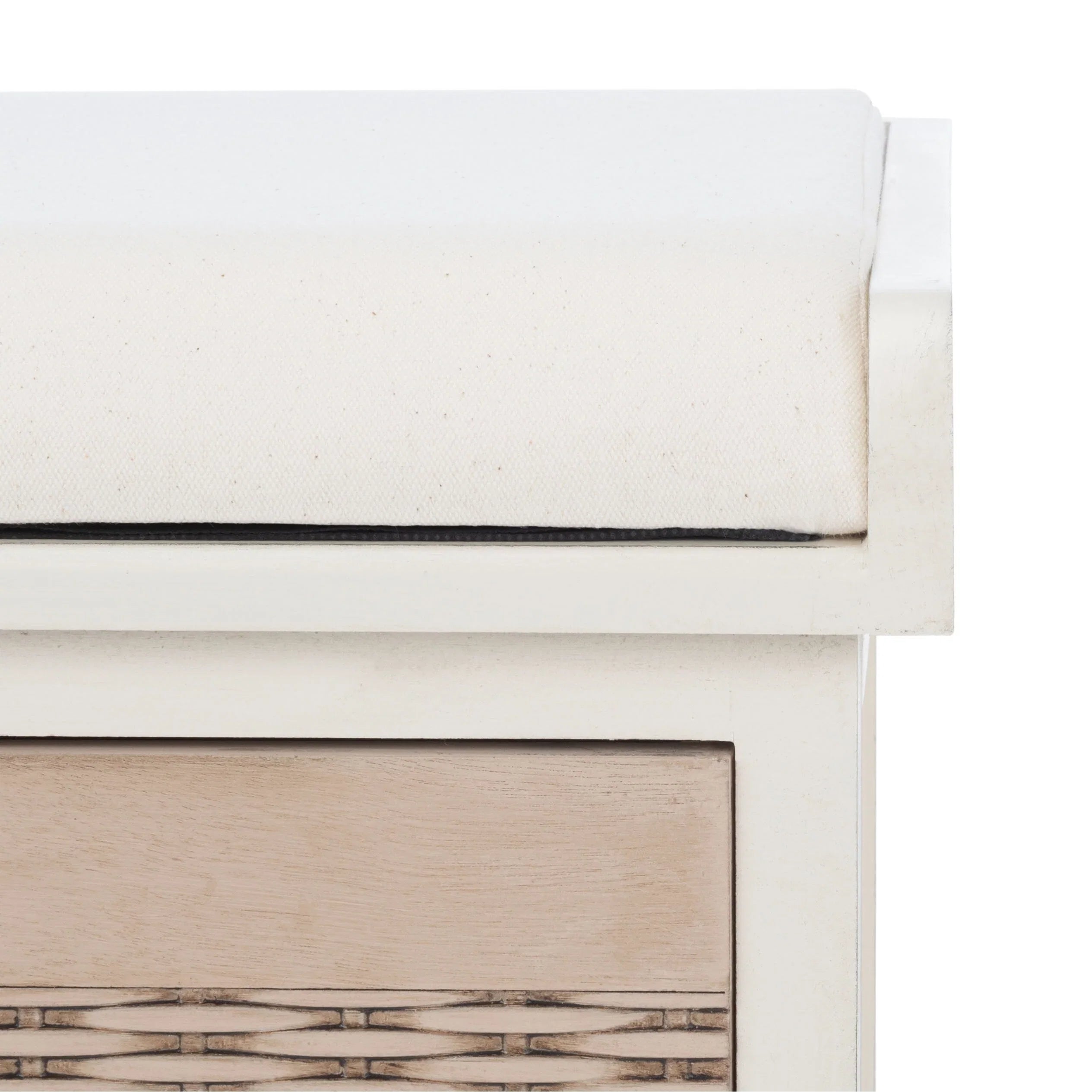 Banc de rangement SAFAVIEH Fiorello 3 tiroirs avec coussin - 47,3 L x 15 P x 19 H - 47Lx15Px19H
