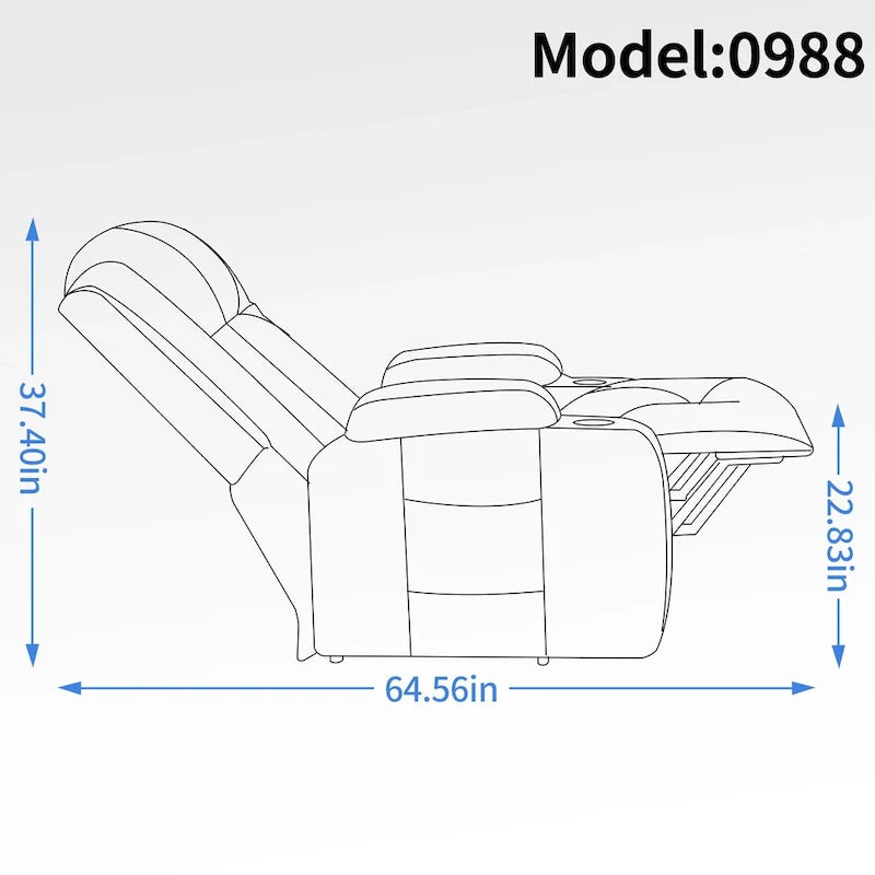 Fauteuil inclinable releveur électrique, fauteuil de massage moderne à moteur unique avec chauffage lombaire, port de chargement USB, porte-gobelets