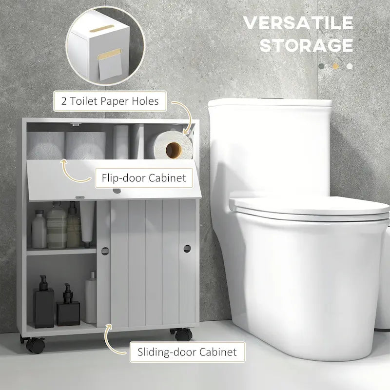 Petit meuble de rangement de salle de bain avec trous pour papier