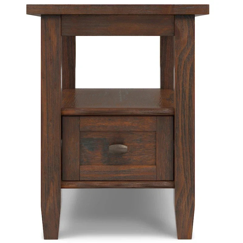 WYNDENHALL Norfolk Table d'appoint étroite de style transitionnel rectangulaire en bois massif, 35,5 cm de large – 35,5 cm de large