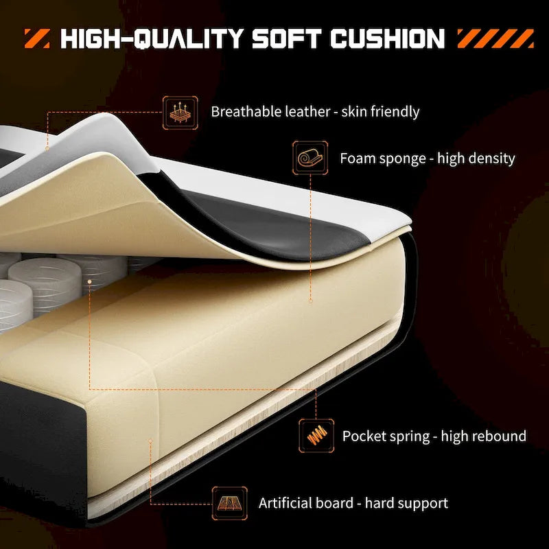 Chaise de bureau de jeu pivotante en cuir PU