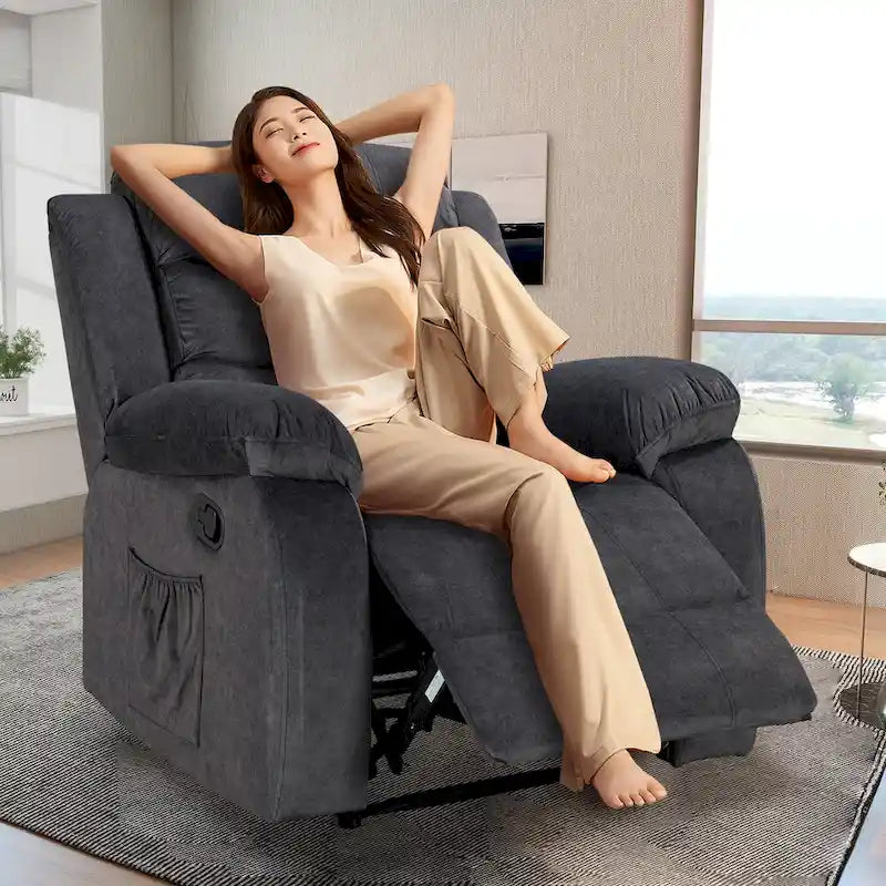 Fauteuil inclinable moelleux avec fonctions massage et chaleur