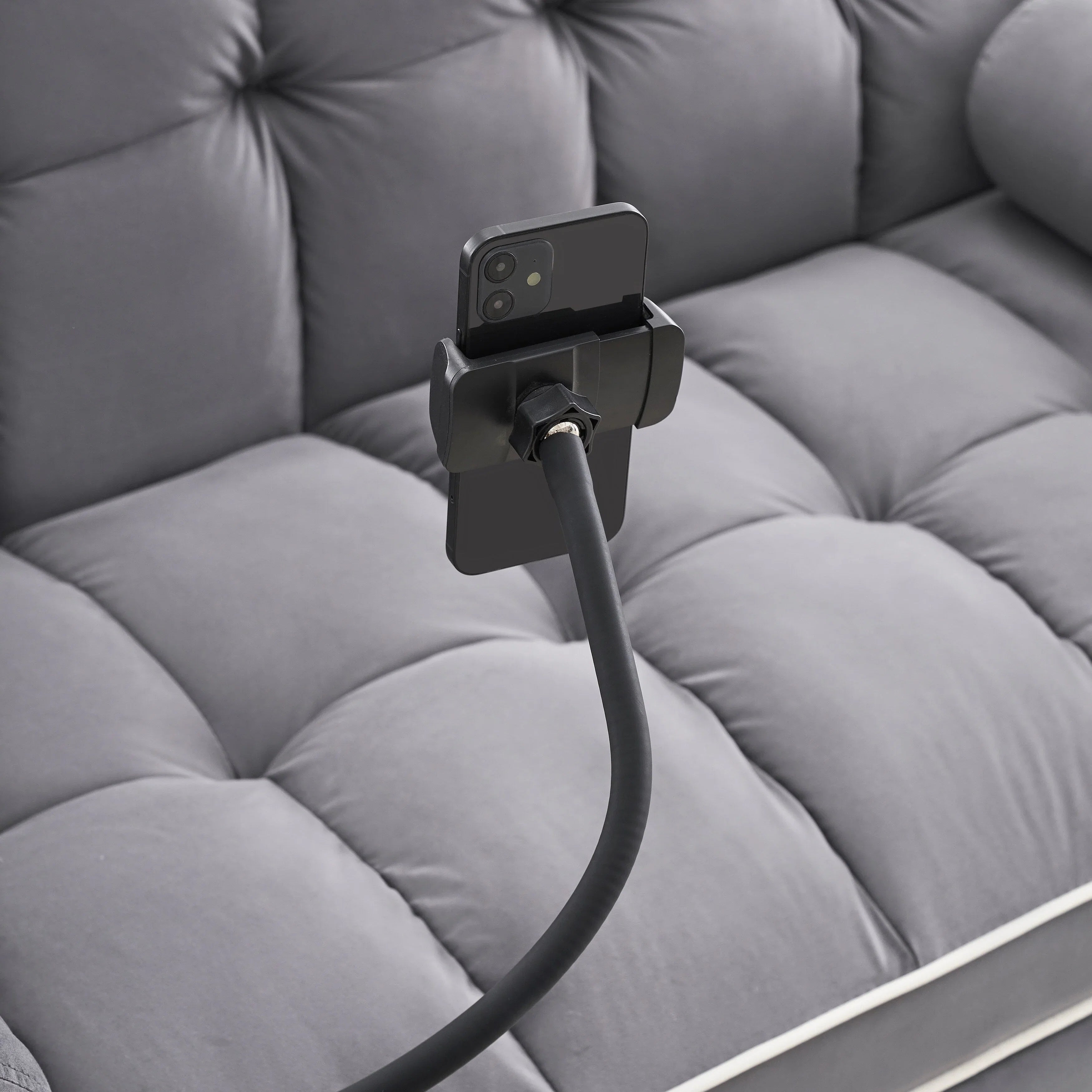 Canapé-lit convertible en velours 55'' 2 places avec lit gigogne, dossier inclinable, poches latérales et support de téléphone